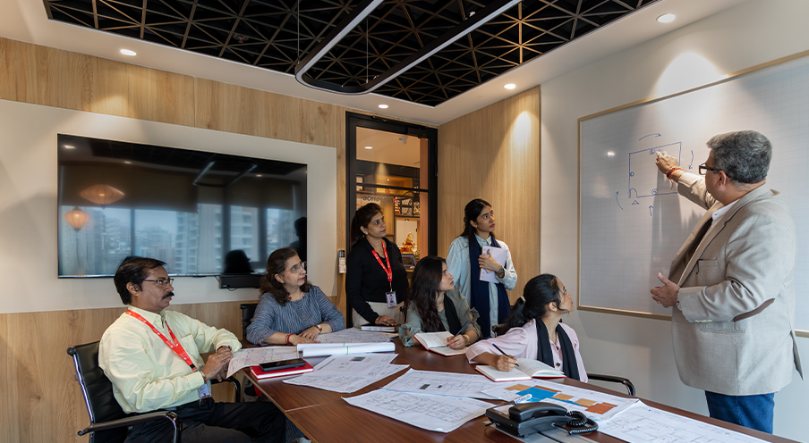 Ar. Pankaj Lad at drafting table